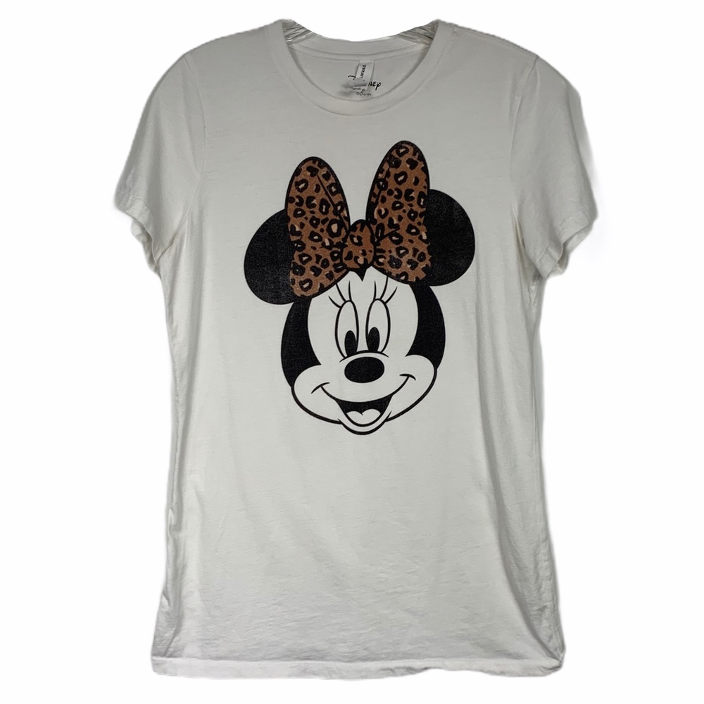 Disney Minnie Mouse Cheetah Bow T Shirt XL